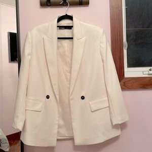Zara oversized white blazer